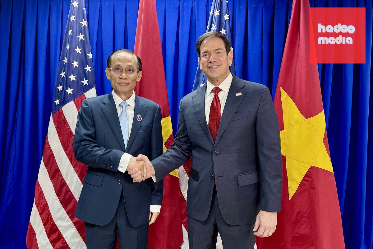 Bộ trưởng Bộ Ngoại giao Lê Hoài Trung gặp Ngoại trưởng Mỹ Marco Rubio ngày 23-7 - Ảnh: Bộ Ngoại giao cung cấp
