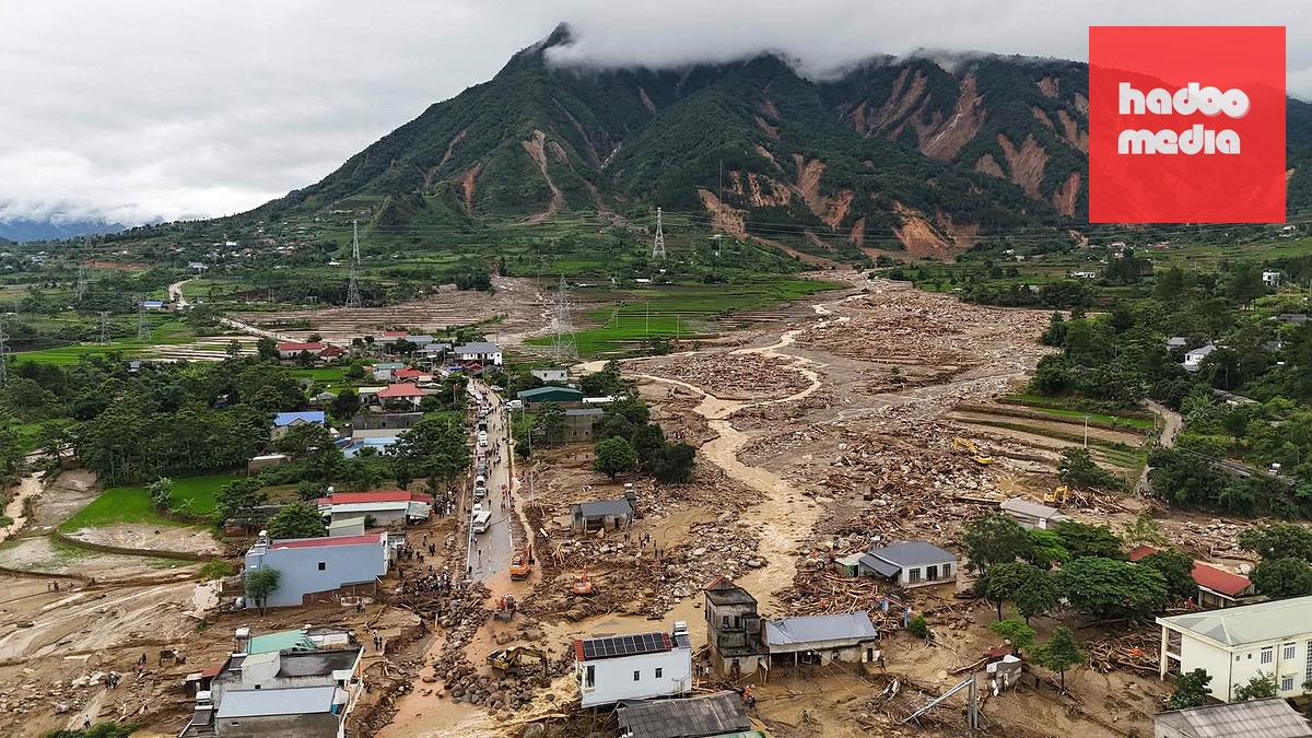 Khu vực đội 11, xã Mường Than sau trận lũ quét sáng 17-7 - Ảnh: Xã Mường Than