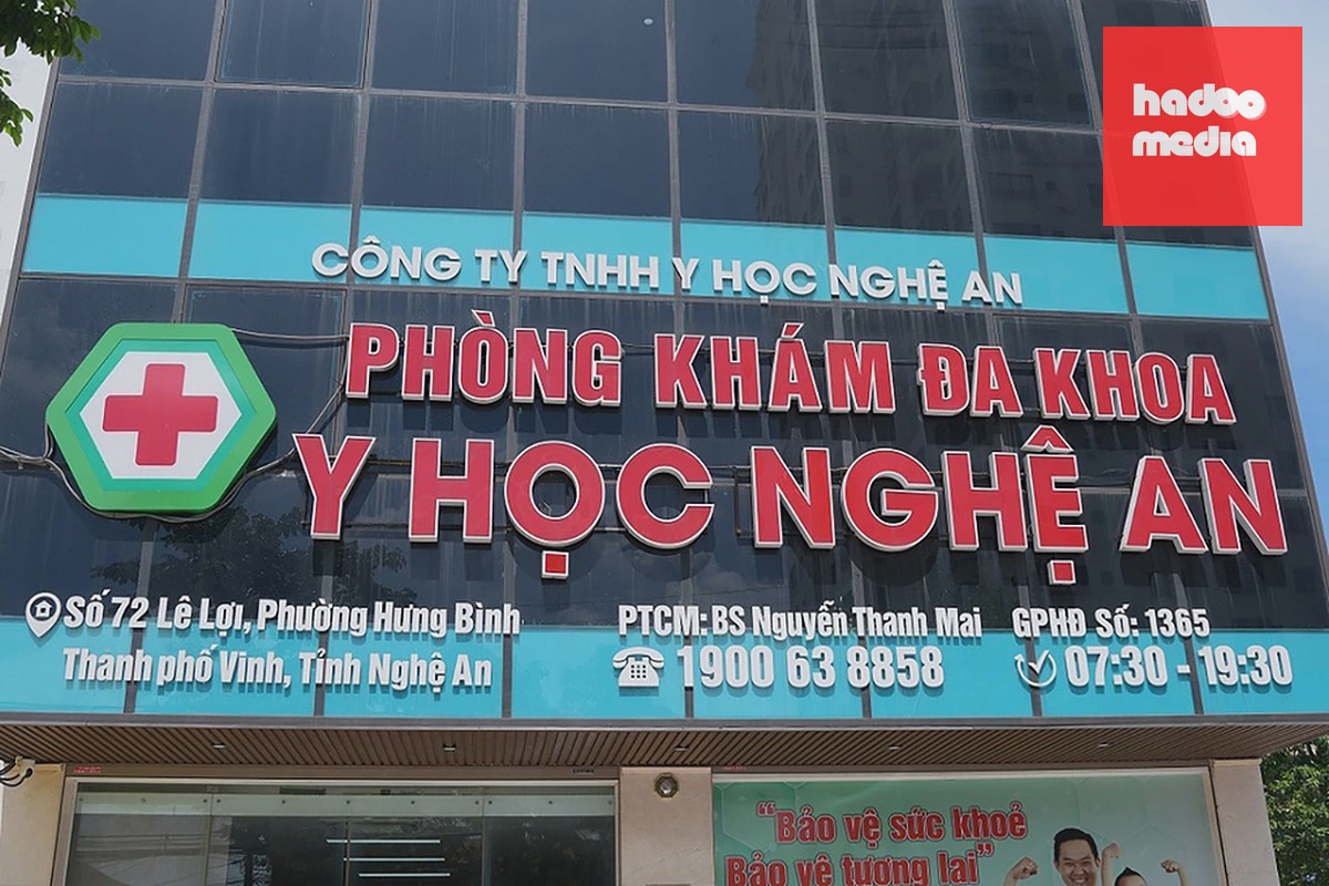 Trụ sở Phòng khám Đa khoa Y học Nghệ An. Ảnh: Công an cung cấp