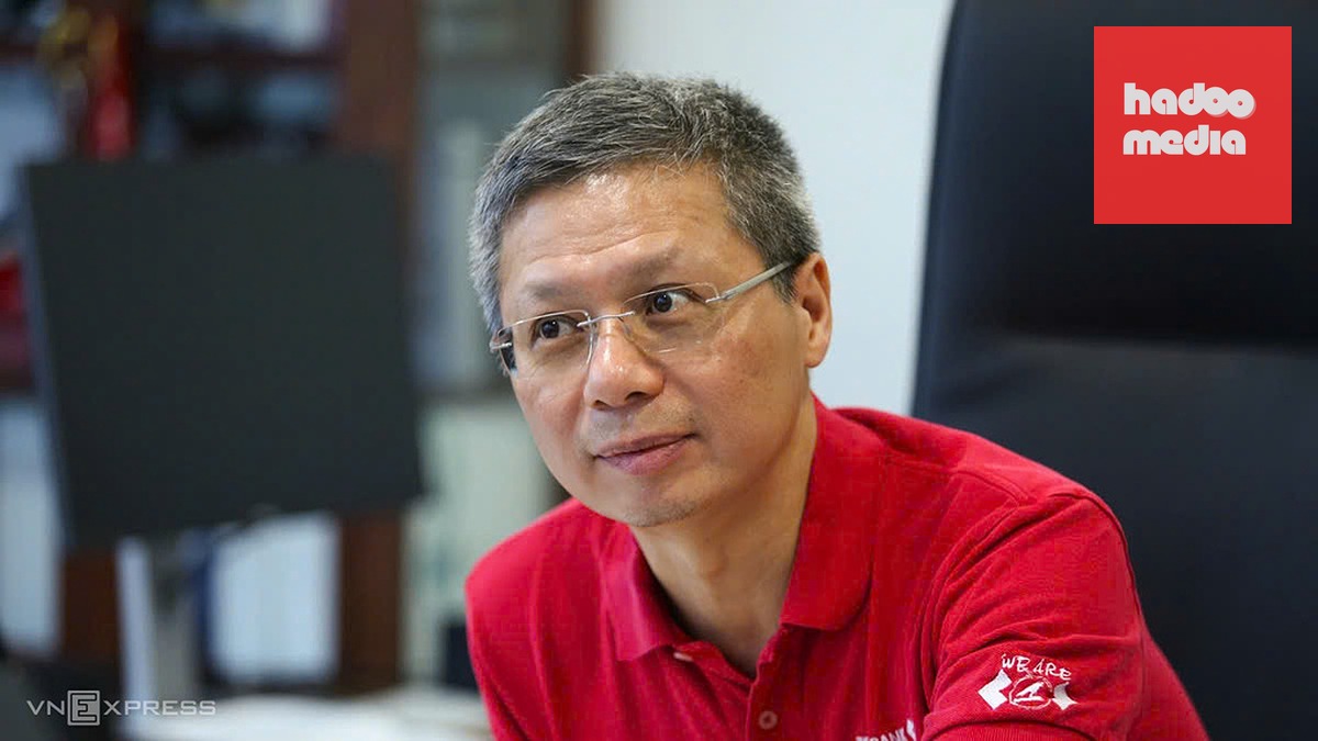 Ông Nguyễn Lê Quốc Anh, trong cuộc trả lời phỏng vấn với VnExpress khi còn là CEO Techcombank. Ảnh: Anh Tú