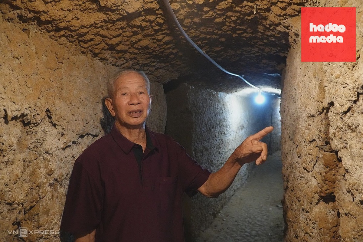 Ông Nguyễn Khắc Thơ, một trong những người tham gia đào địa đạo Đám Toái. Ảnh: Phạm Linh