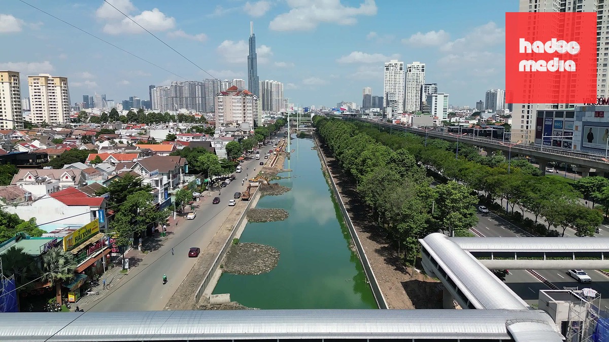 Toàn cảnh rạch Đá Đỏ cải tạo