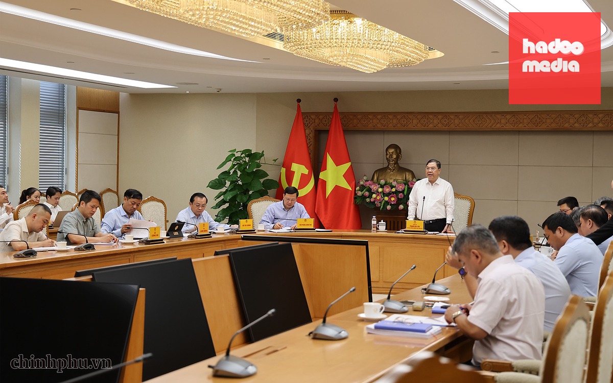 Phó thủ tướng thường trực Phạm Gia Túc chủ trì cuộc họp - Ảnh: VGP