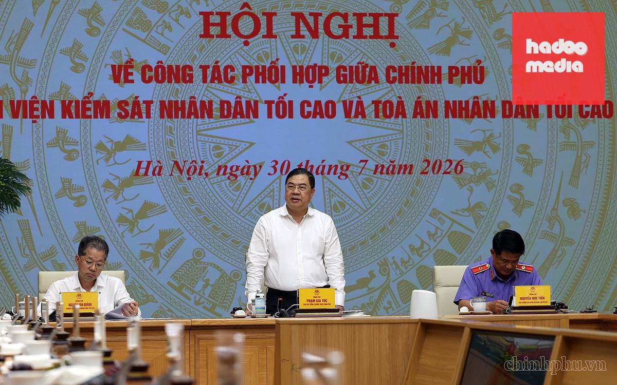 Tăng cường công tác phối hợp giữa Chính phủ, Tòa án nhân dân tối cao và Viện Kiểm sát nhân dân tối cao - Ảnh: PHƯƠNG NGUYÊN