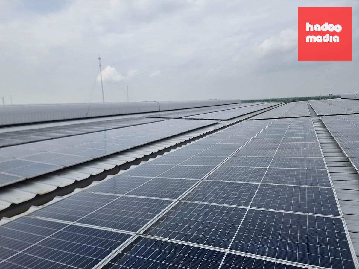 Hệ thống điện mặt trời mái nhà tại FLAT Việt Nam. Ảnh: Quang Hưng