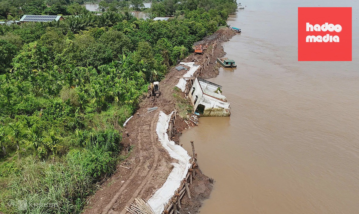 Cồn Thanh Long ở miền Tây thu hẹp do sạt lở nghiêm trọng