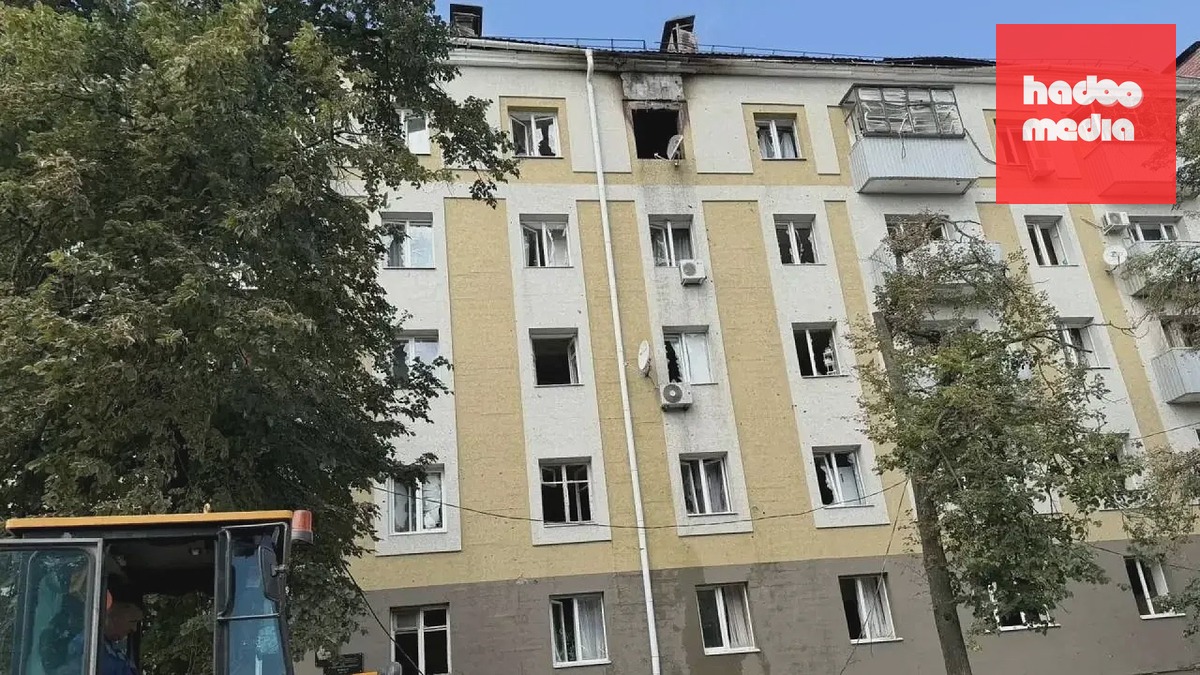 Snímek z ruského Bělgorodu, který podle tamních úřadů zasáhl ukrajinský dron