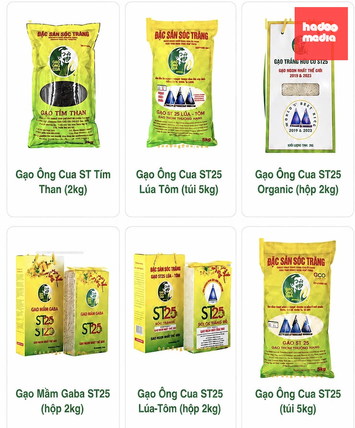 Các loại Gạo ông Cua - Ảnh: KHẮC TÂM