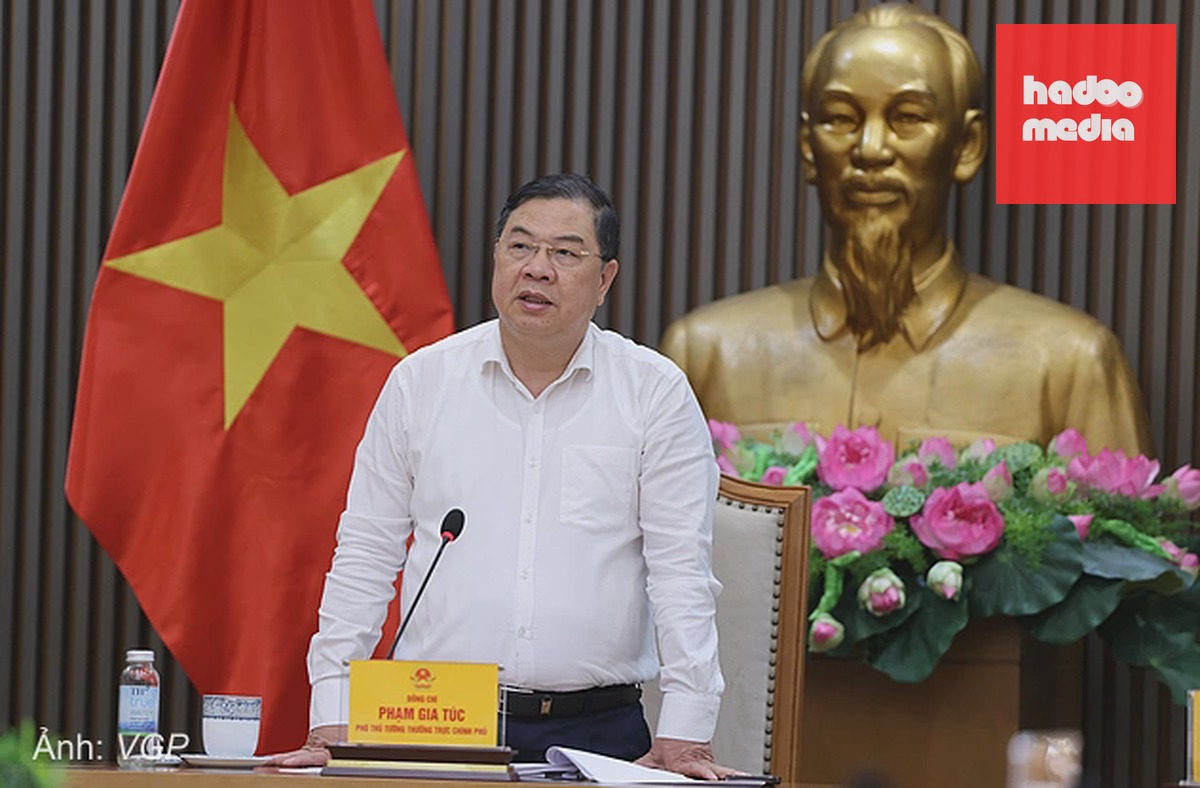 Phó thủ tướng thường trực Phạm Gia Túc tại cuộc làm việc với Bộ Công an ngày 10/8. Ảnh: VGP