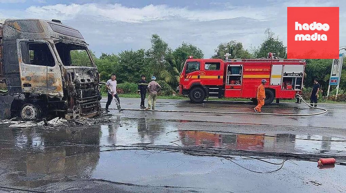 Hiện trường vụ tai nạn. Ảnh: Trần Thanh