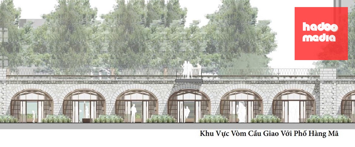 Khu vực vòm cầu đá giao với phố Hàng Mã dự kiến sau khi được đục thông - Ảnh: UBND phường Hoàn Kiếm