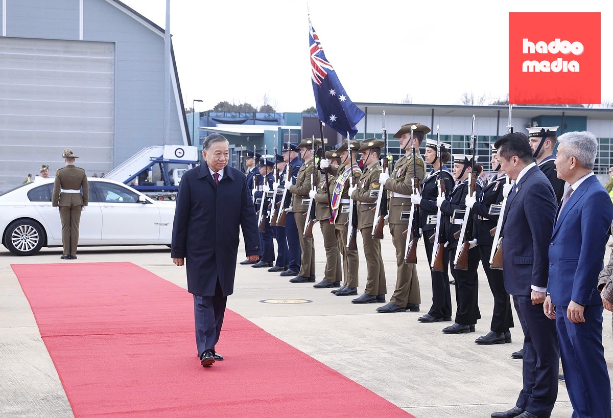 Lễ tiễn Tổng Bí thư, Chủ tịch nước Tô Lâm tại Canberra ngày 12-8 - Ảnh: TTXVN