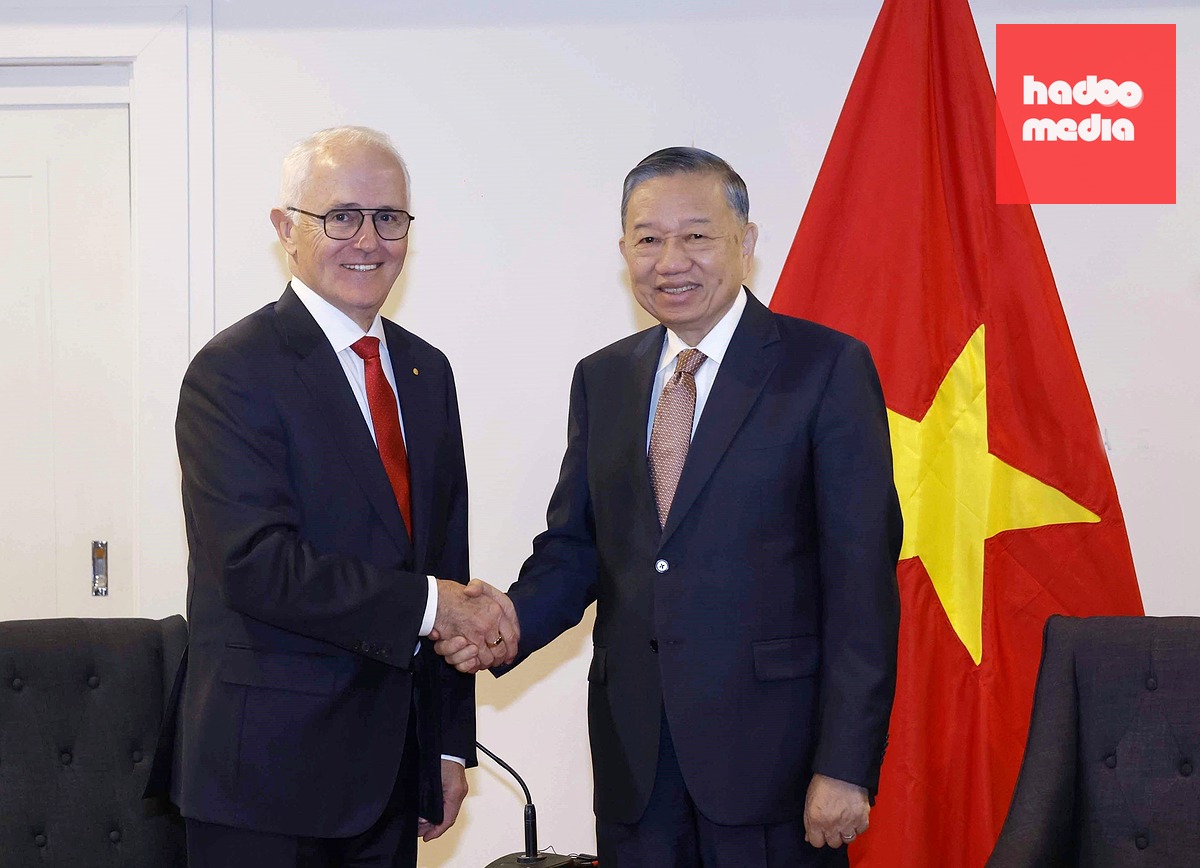 Tổng Bí thư, Chủ tịch nước Tô Lâm tiếp nguyên Thủ tướng Úc Malcolm Turnbull AC, Chủ tịch Công ty công nghệ Advanced Navigation - Ảnh: TTXVN