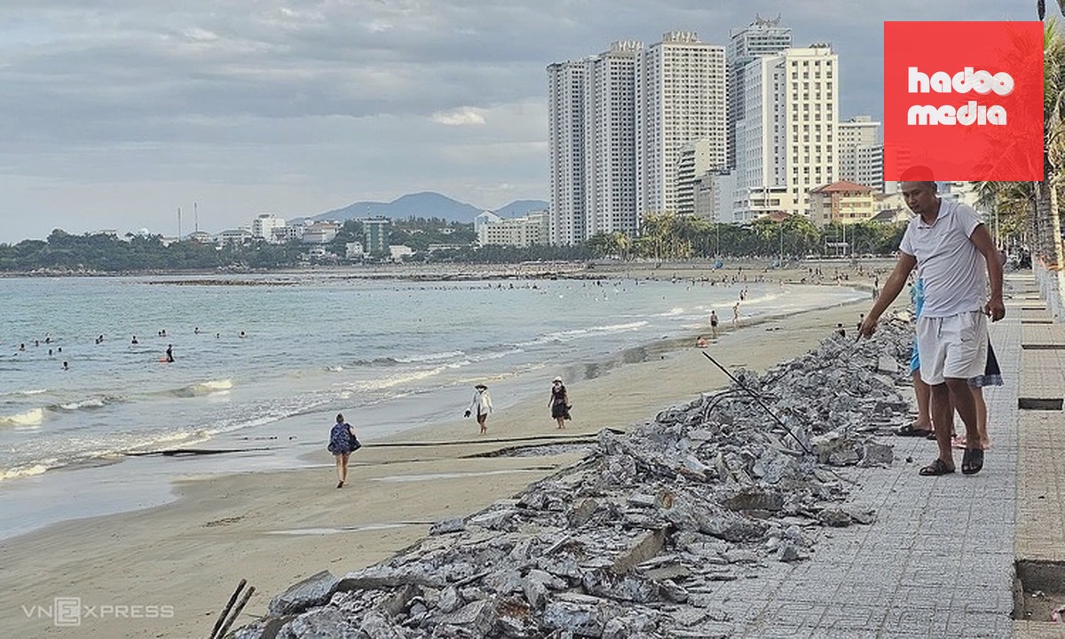 Nha Trang tháo dỡ 2 km lan can ven biển để nâng cấp hiện đại hơn
