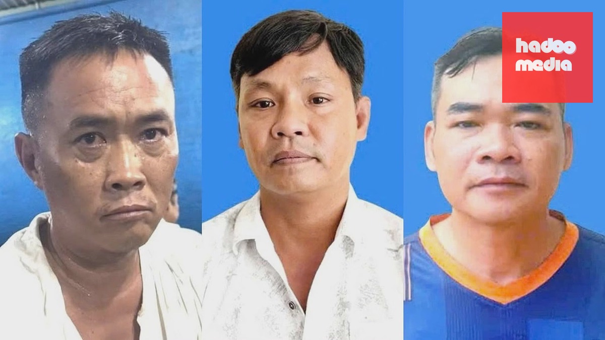 Bị can Nguyễn Thế Du, Lê Thành Phúc, Lê Tấn Bửu. Ảnh: Công an cung cấp