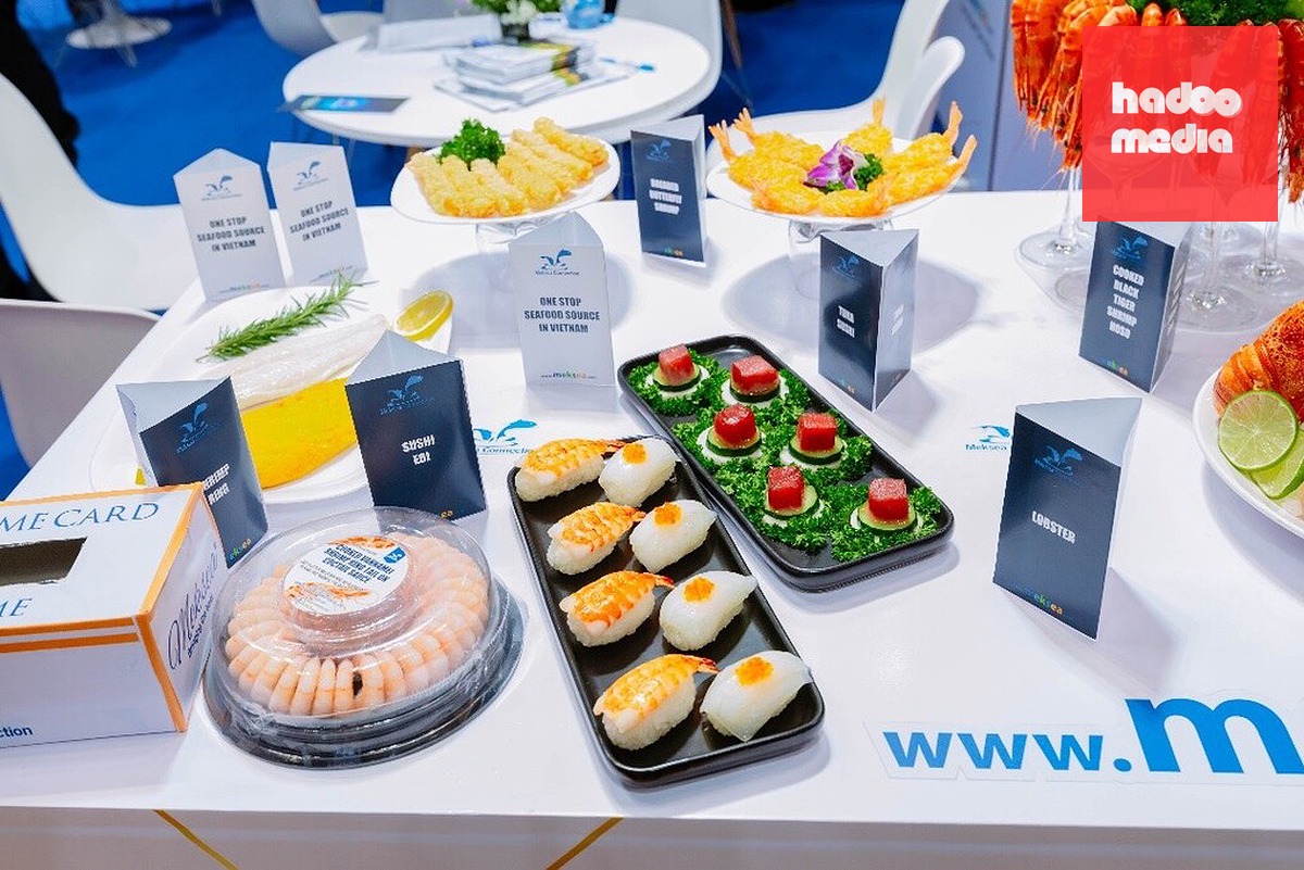 Những mặt hàng thủy sản đa dạng được trưng bày tại Vietfish. Ảnh: Vietfish