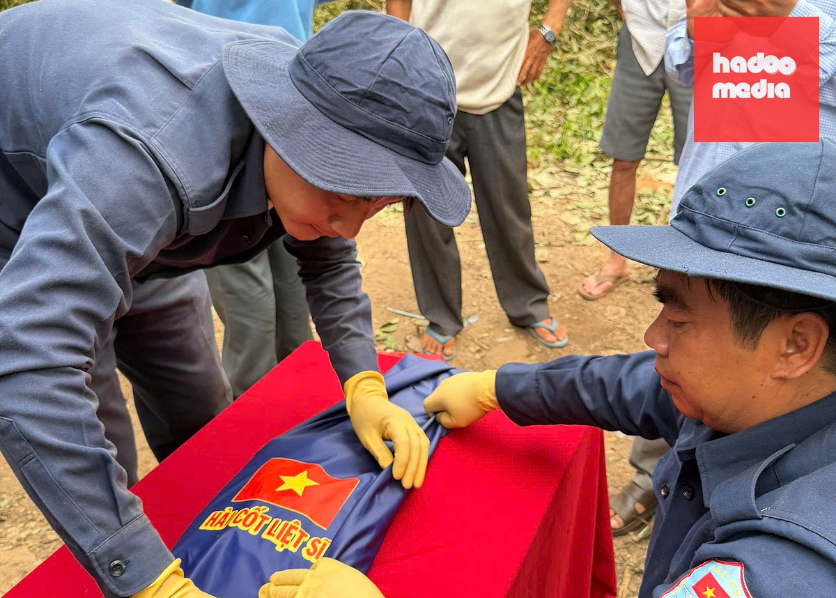 Đội K93, Bộ Chỉ huy quân sự tỉnh An Giang đã tìm kiếm được hài cốt liệt sĩ Nguyễn Văn Minh - Ảnh: LÊ VŨ