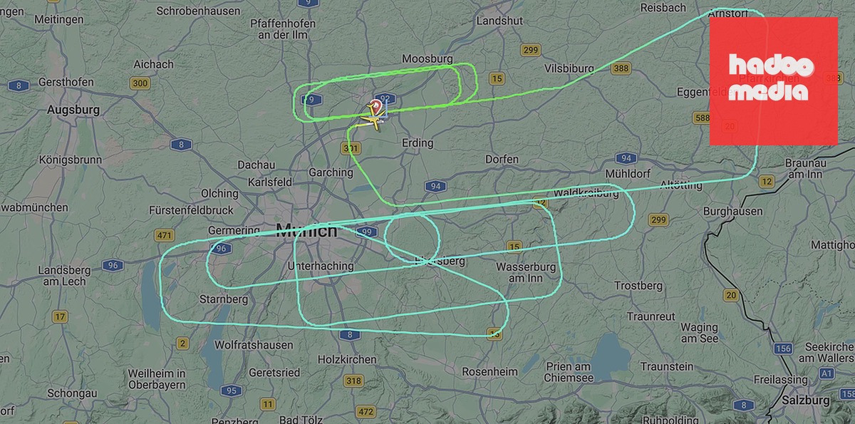 Máy bay Boeing 787-9 bay nhiều vòng rồi quay lại sân bay Munich. Ảnh: Flightradar24