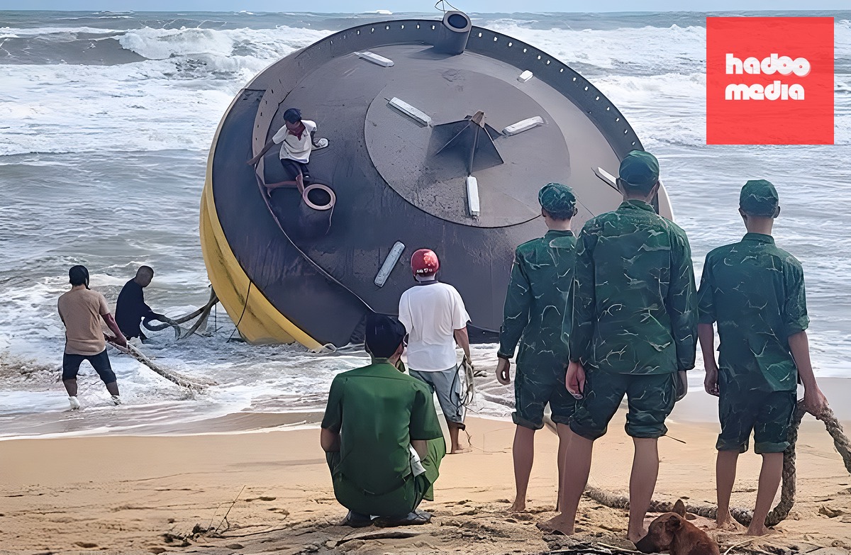 Biên phòng xác định vật thể khồng lồ là chiếc phao hàng hải nhưng sau 20 tháng vẫn chưa có tổ chức, cá nhân nào liên hệ - Ảnh: VĂN TÁNH