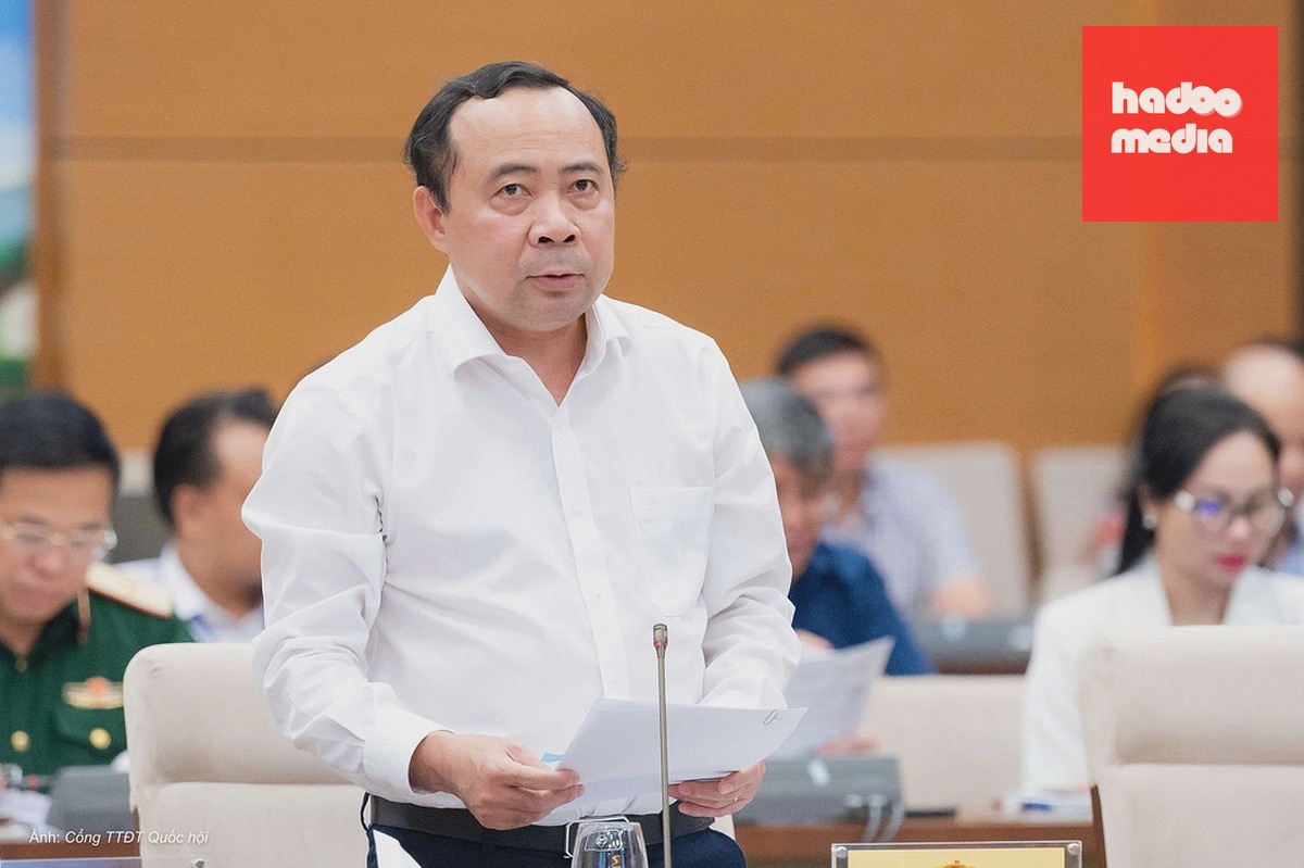 Bộ trưởng Khoa học và Công nghệ Vũ Hải Quân phát biểu tại phiên họp chiều 17/8. Ảnh: Cổng TTĐT Quốc hội