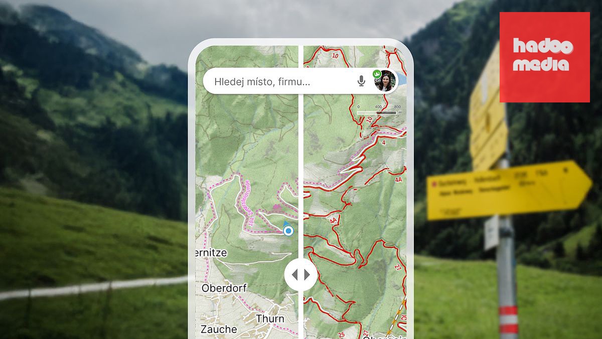 Ukázka původních (vlevo) a nových turistických tras v Rakousku