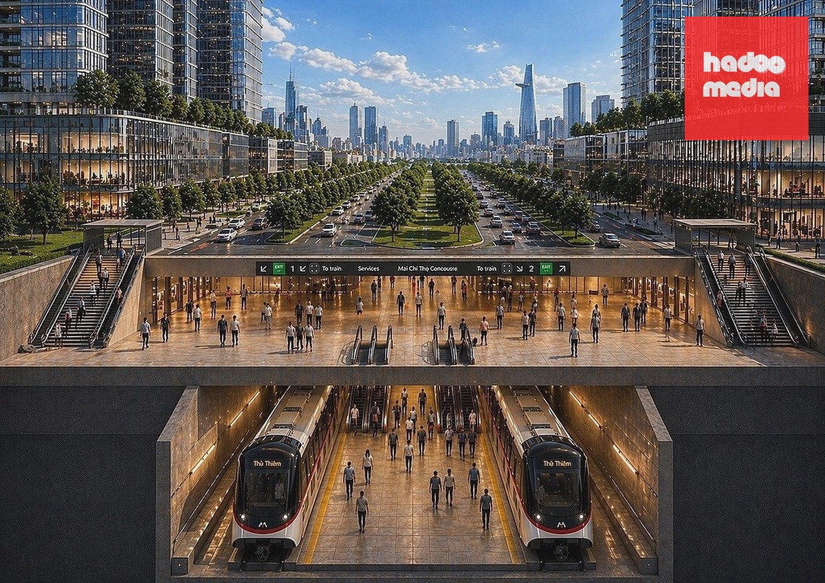 Phối cảnh tuyến metro Bến Thành - Thủ Thiêm. Ảnh:Thaco