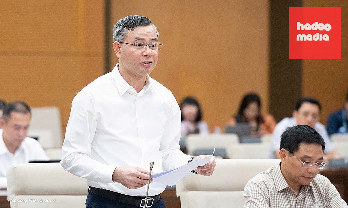 Bộ trưởng Tài chính Ngô Văn Tuấn tại phiên họp chiều 20/8. Ảnh: Cổng thông tin Điện tử Quốc hội
