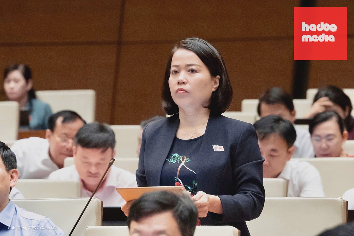 Đại biểu Lý Thị Lan phát biểu tại hội trường ngày 20/8. Ảnh: Cổng TTĐT Quốc hội
