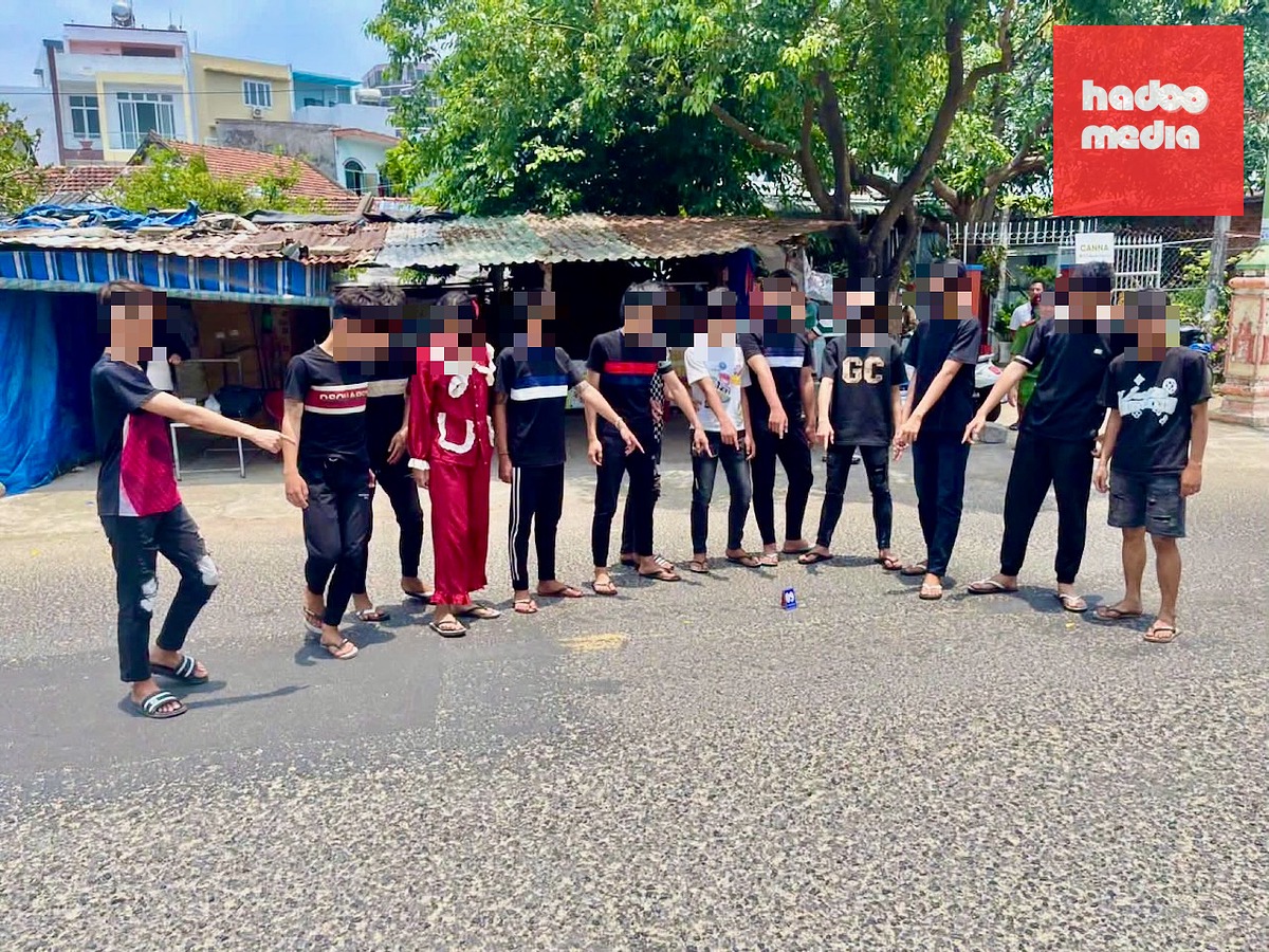 Nhóm thanh thiếu niên gây rối trật tự công cộng tại phường Tuy Hòa, Đắk Lắk - Ảnh: Công an phường Tuy Hòa,