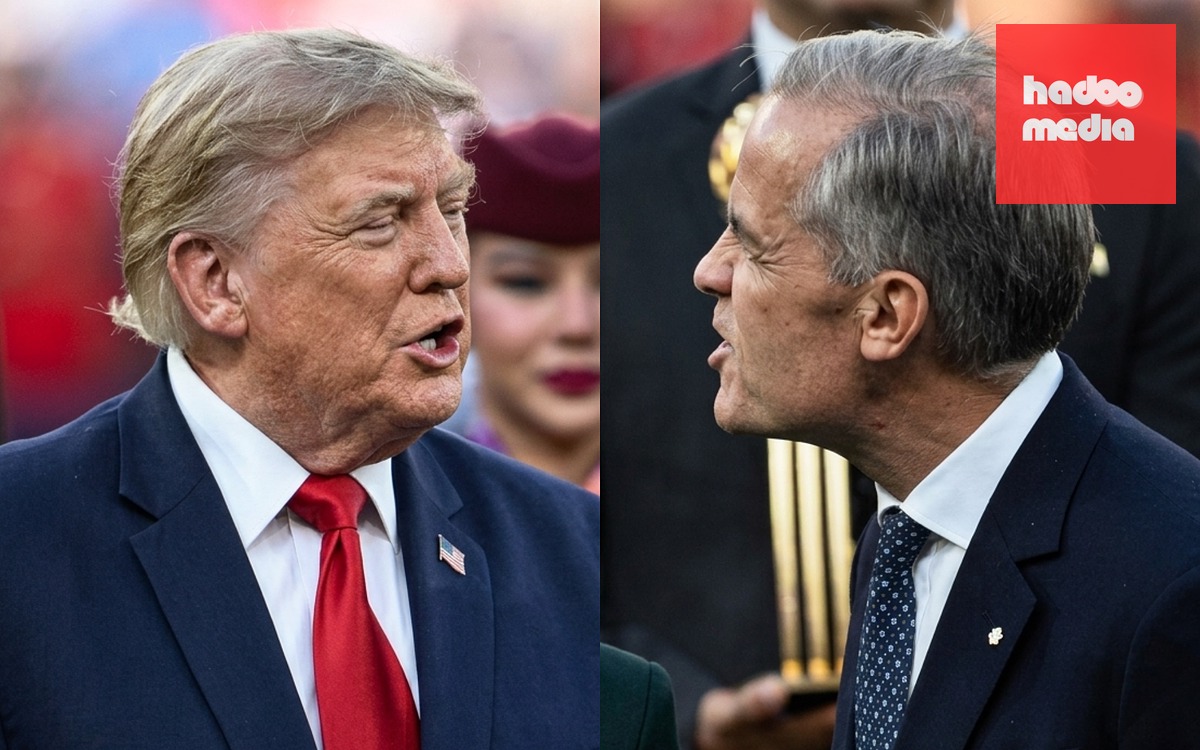 Tổng thống Mỹ Donald Trump (bên trái) và Thủ tướng Canada Mark Carney - Ảnh: REUTERS