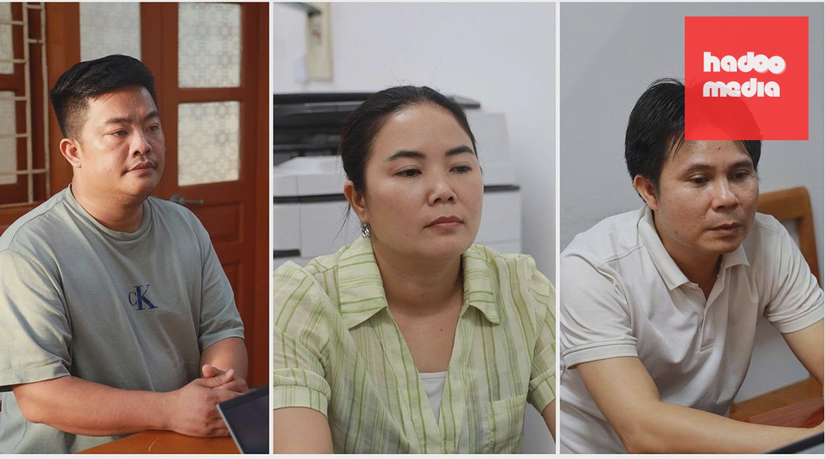 Bị can Vũ Hoàng Hải (trái), Bùi Thị Kim Tuyên và Phạm Văn Hà. Ảnh: Công an Lào Cai