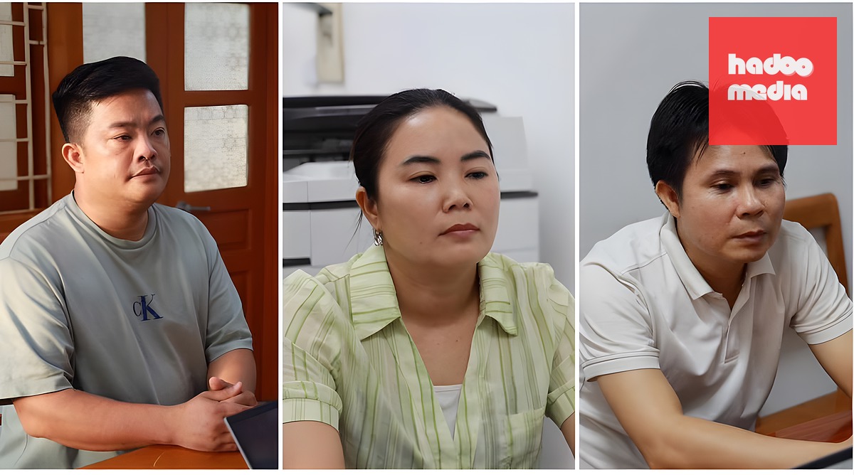 Vợ chồng Hải Sapa và Phạm Văn Hà (bìa phải) - Ảnh: Bộ Công an