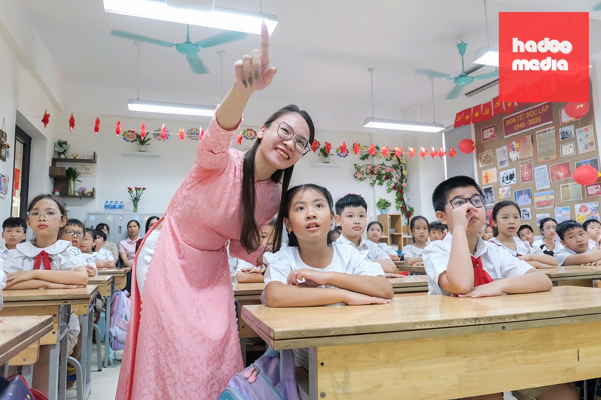 Học sinh ở Hà Nội trong một buổi học - Ảnh: TTO