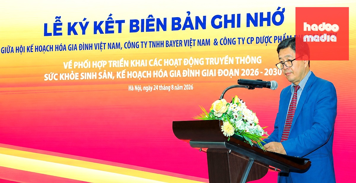 Đại diện Hội Kế hoạch hóa gia đình Việt Nam phát biểu tại lễ ký kết - Ảnh: BTC