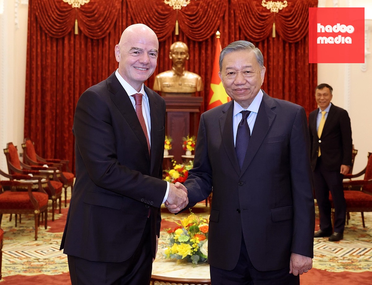 Tổng Bí thư, Chủ tịch nước Tô Lâm và Chủ tịch FIFA Gianni Infantino - Ảnh: TTXVN