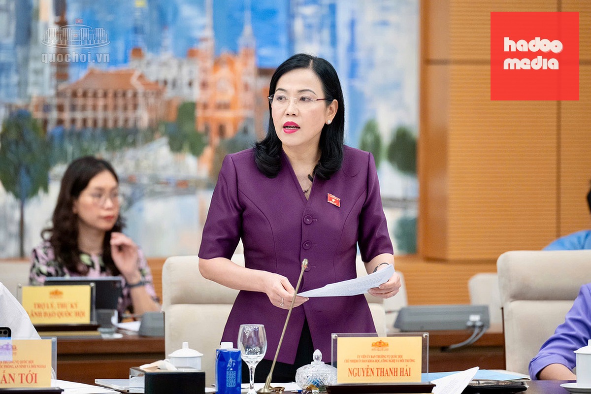 Chủ nhiệm Ủy ban Khoa học, Công nghệ và Môi trường Nguyễn Thanh Hải phát biểu sáng 27/8. Ảnh: Cổng TTĐT Quốc hội