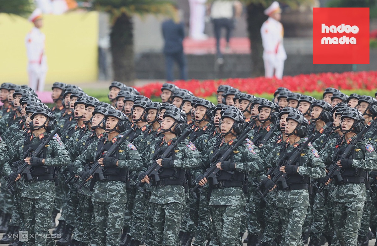 Lực lượng quân đội diễu binh qua quảng trường Ba Đình dịp kỷ niệm 80 năm Quốc khánh, tháng 9/2025. Ảnh: Đức Đồng