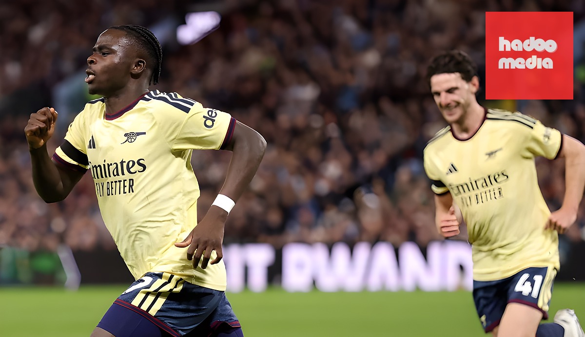 Saka ghi bàn cho Arsenal. Ảnh: Naomi Baker/Getty Images.