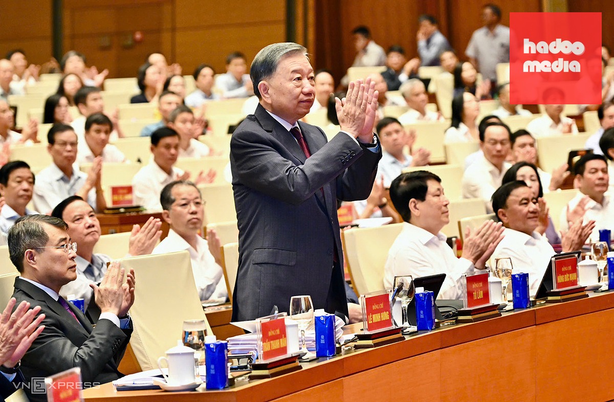 Tổng Bí thư, Chủ tịch nước Tô Lâm và lãnh đạo, nguyên lãnh đạo Đảng, Nhà nước dự hội nghị sáng 3/9. Ảnh: Giang Huy