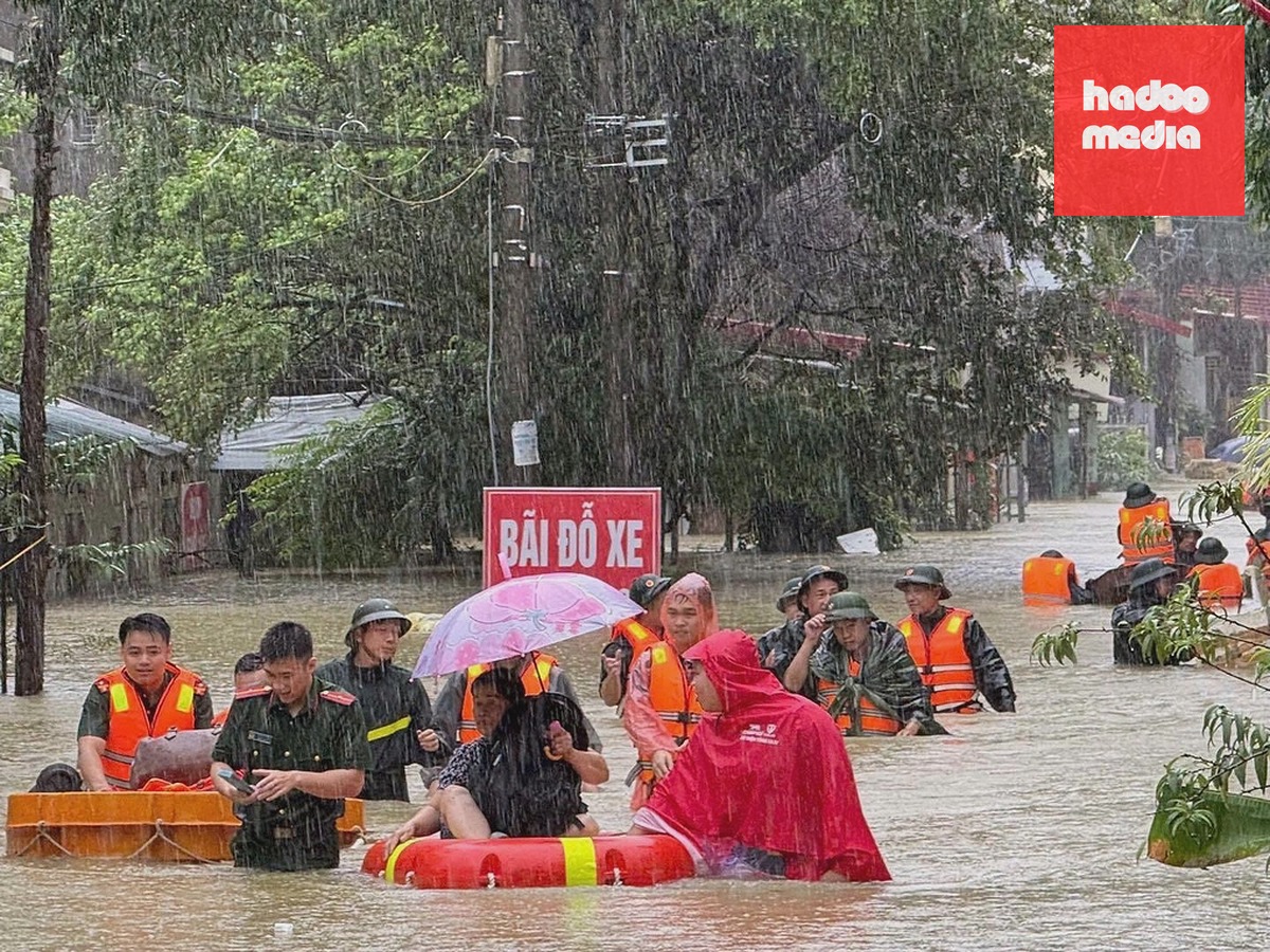 Ngập Lạng Sơn ngày 23/8. Ảnh: Công an tỉnh Lạng Sơn
