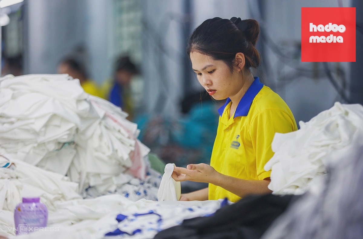 Công nhân dệt may TP HCM trong chuyền sản xuất, tháng 8/2025. Ảnh: Như Quỳnh