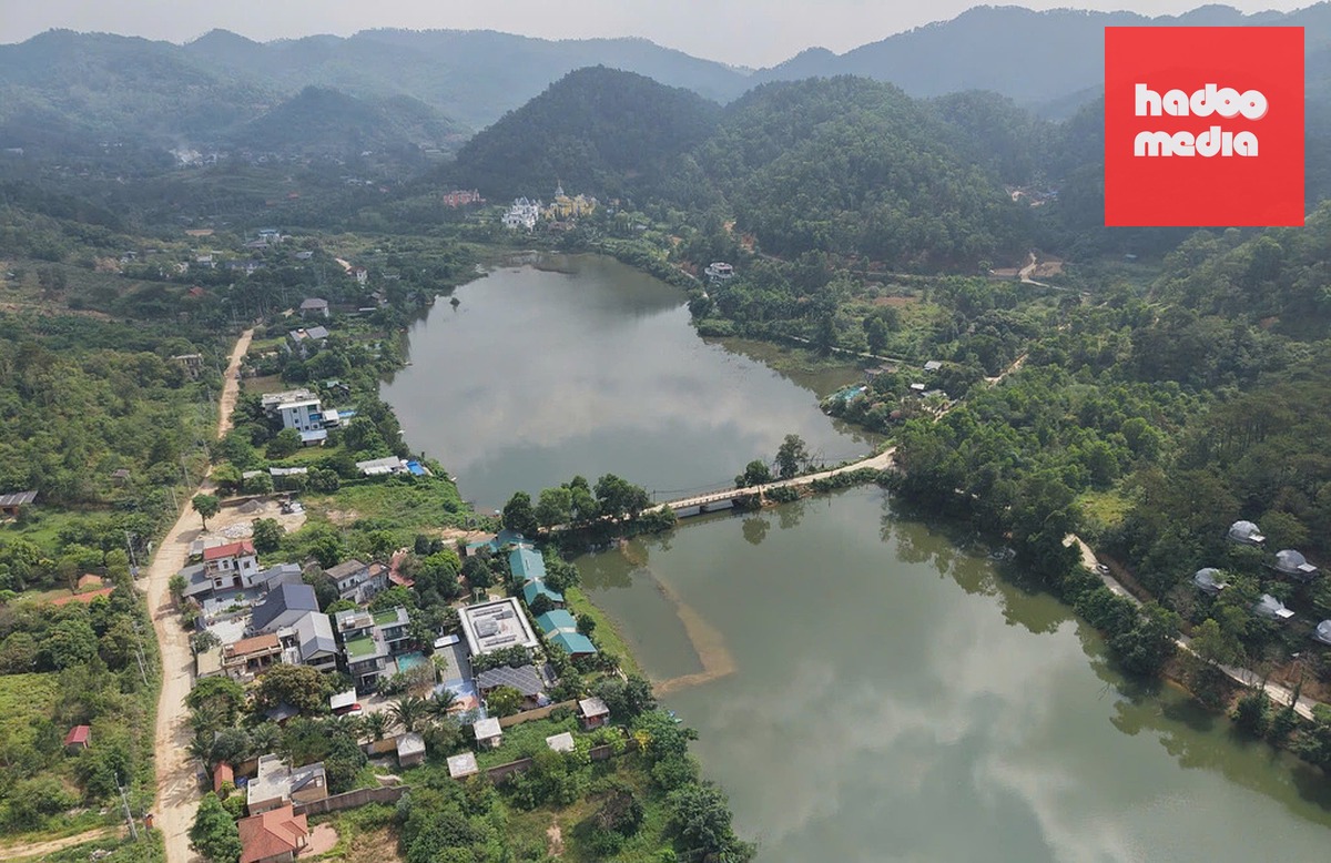 Khu vực hồ Đồng Đò, rừng phòng hộ Sóc Sơn nhìn từ trên cao. Ảnh: Hoàng Phong
