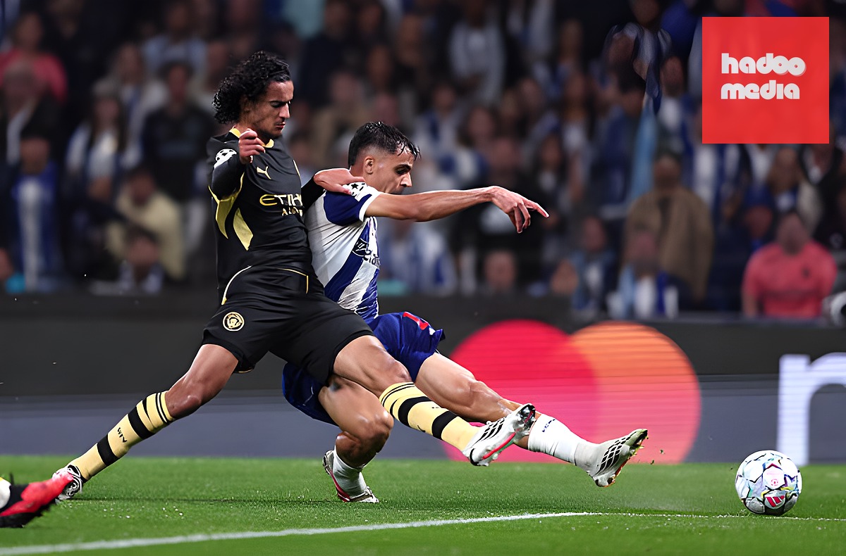 Ayyoub Bouaddi có màn trình diễn ấn tượng trước Porto. Ảnh của Diogo Cardoso - UEFA/UEFA - Getty Images.