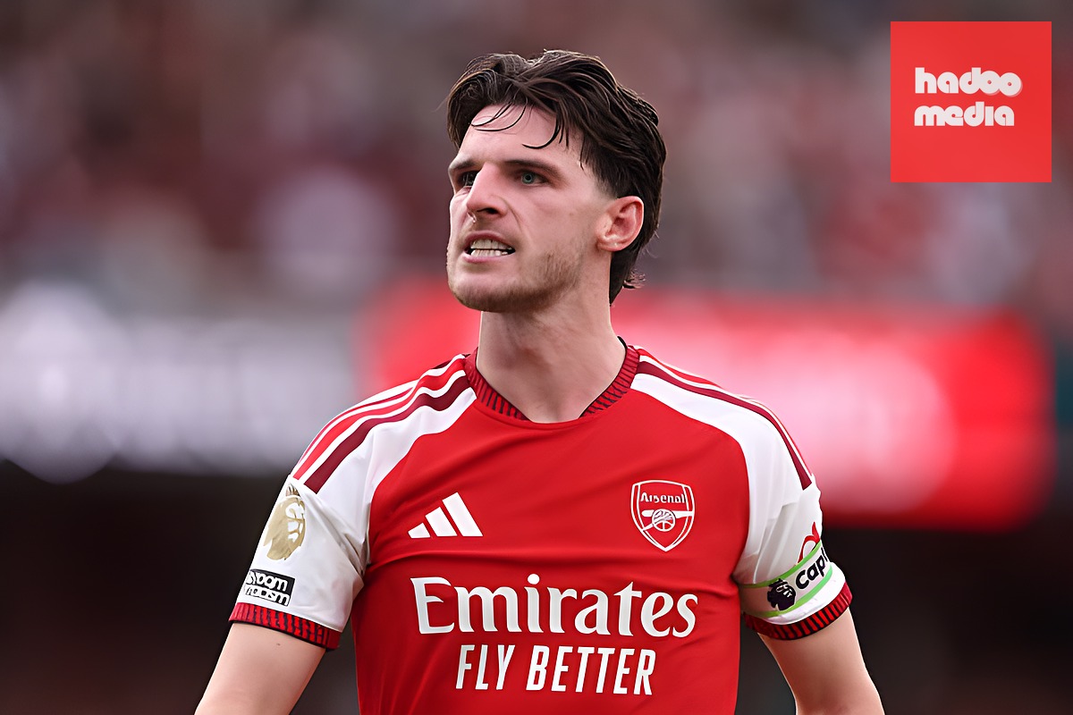 Declan Rice gây ấn tượng trong màu áo Arsenal. Ảnh: Catherine Ivill - AMA/Getty Images