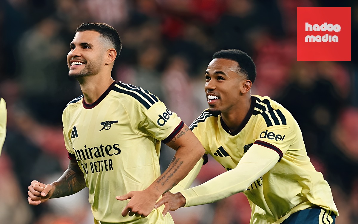 Bruno Guimaraes đã mở tài khoản trong màu áo Arsenal. Ảnh: Arsenal.