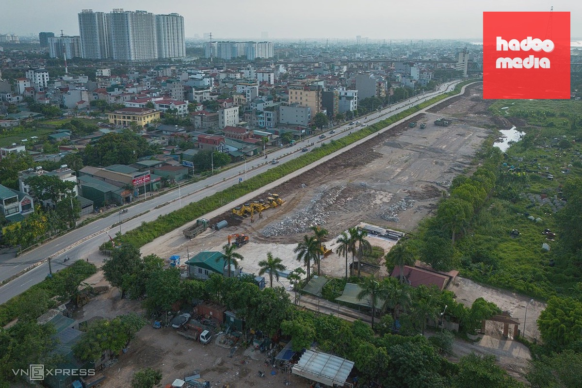 Mặt bằng phục vụ dự án Công viên công cộng phường Phú Thượng thuộc Trục đại lộ cảnh quan sông Hồng. Ảnh: Hoàng Giang