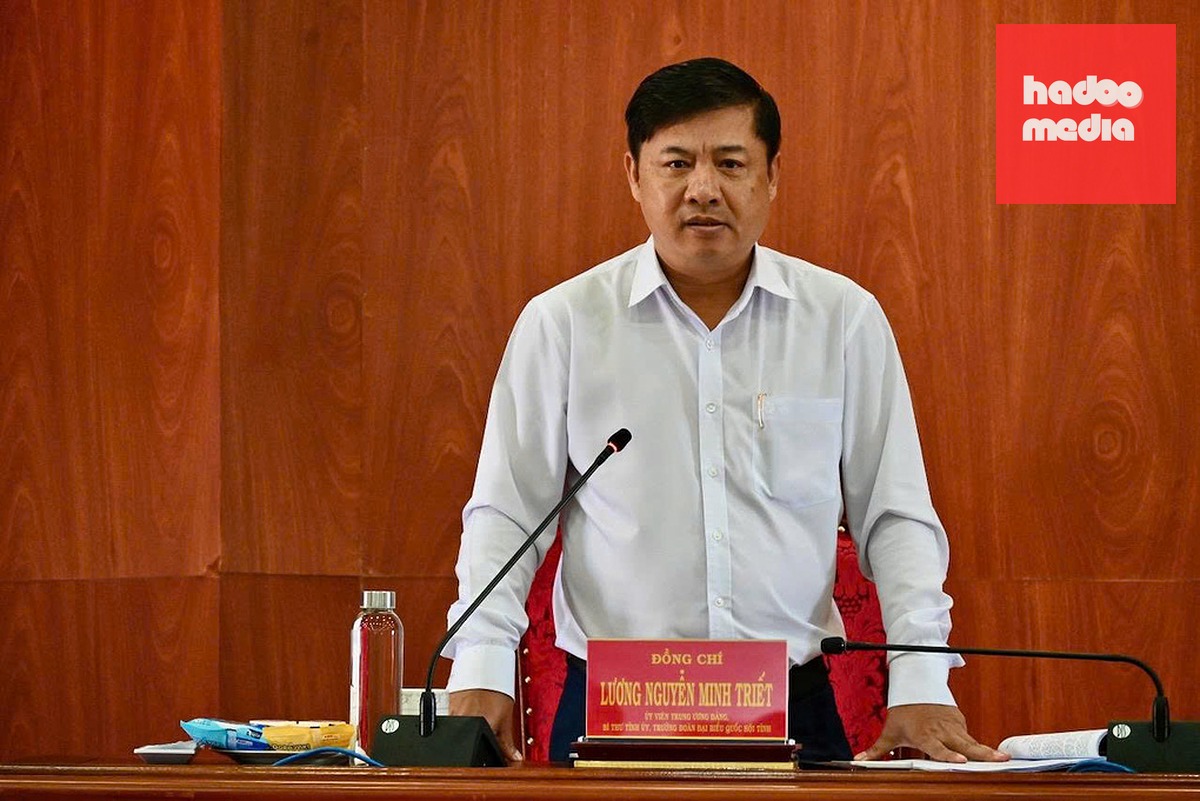 Bí thư Tỉnh ủy Đăk Lăk Lương Nguyễn Minh Triết phát biểu tại hội nghị. Ảnh: Văn Miên