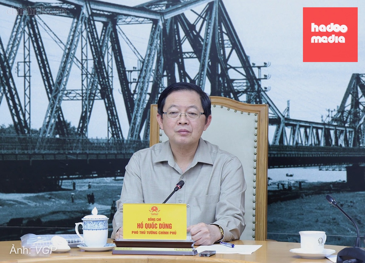 Phó thủ tướng Hồ Quốc Dũng chủ trì cuộc họp với các bộ, cơ quan liên quan và UBND TP. Hải Phòng về tháo gỡ khó khăn, vướng mắc của Công ty Cổ phần đóng tàu Thái Bình Dương. Ảnh: chinhphu.vn