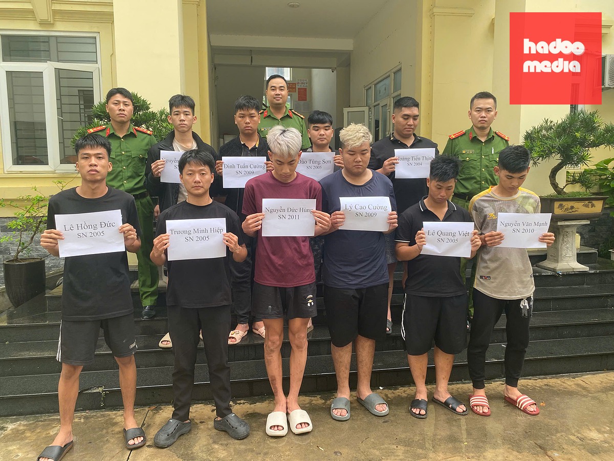 Nhóm đối tượng tham gia vụ tấn công bị bắt giữ - Ảnh: CA Hải Phòng