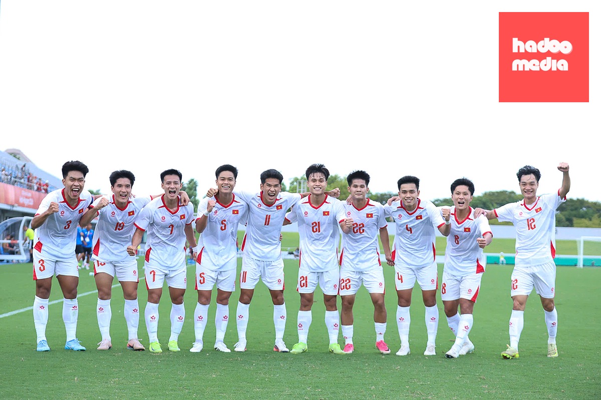 Niềm vui chiến thắng của U23 Việt Nam. Ảnh: Hoàng Hồ (VFF).